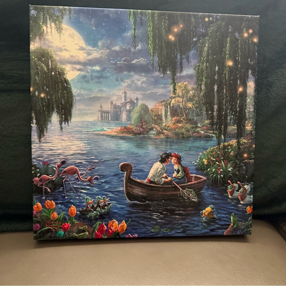 Thomas Kinkade Disney The Little Mermaid (Little Mermaid, 14" x 14") boat ride.